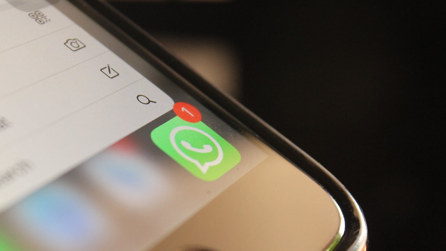whatsapp icon on a phone screen