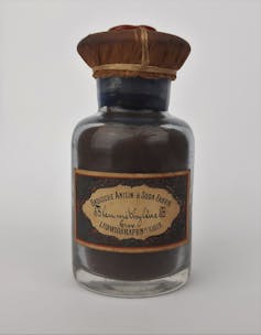 Old-looking bottle of methylene blue