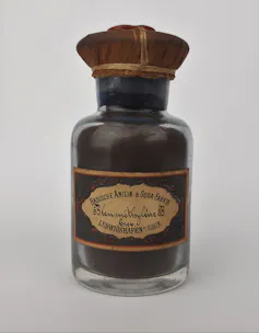 Old-looking bottle of methylene blue