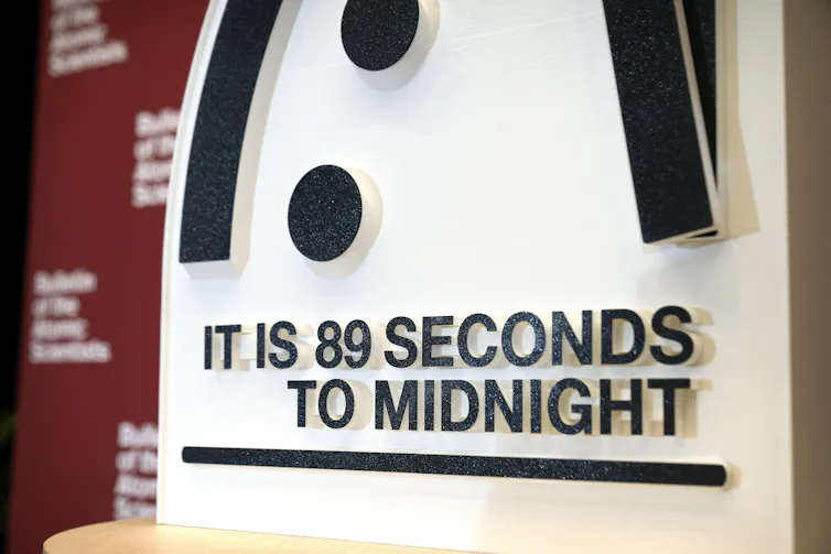 A clock set at 89 seconds to midnight.