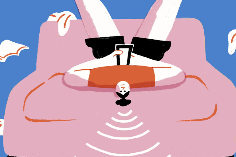 Ilustración que muestra a un adolescente tumbado en el sofá con el móvil
