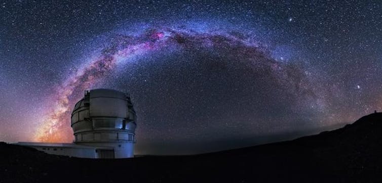 Vía Láctea y Islas Canarias del Telescopio