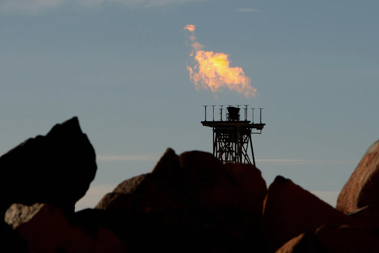 A gas flare at a plant in Australia