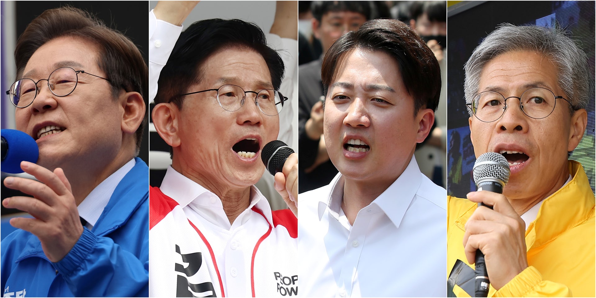 The four presidential candidates of South Korea's major political parties.
