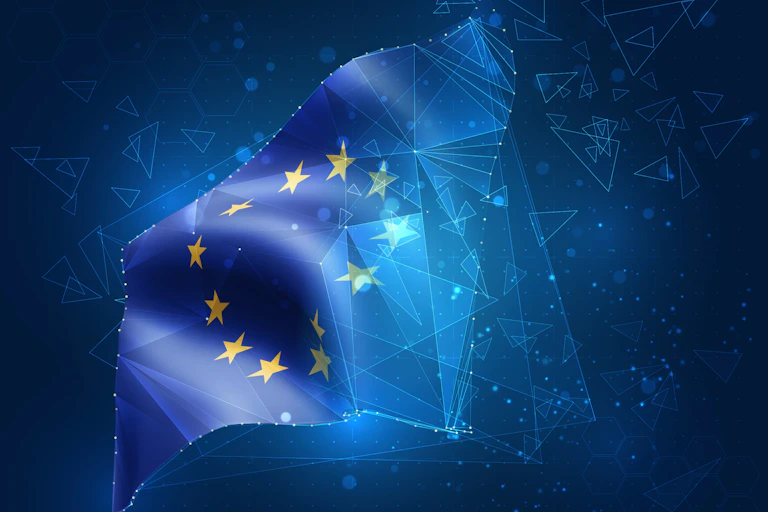 A digital rendering of a European flag