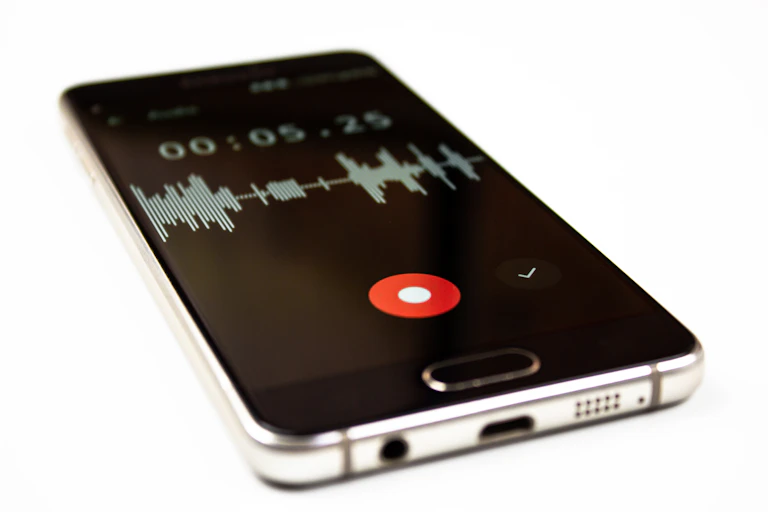 mobile phone recording something