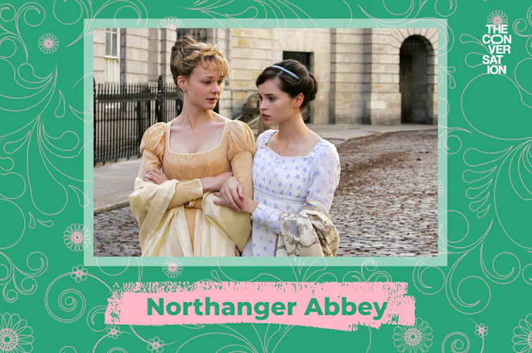 Carey Mulligan and Felicity Jones walking arm in arm.