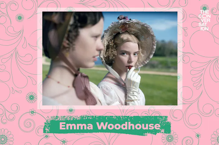 Anya Taylor-Joy eating a strawberry in Emma.