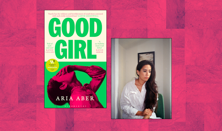 Book cover and pic of Aria Aber