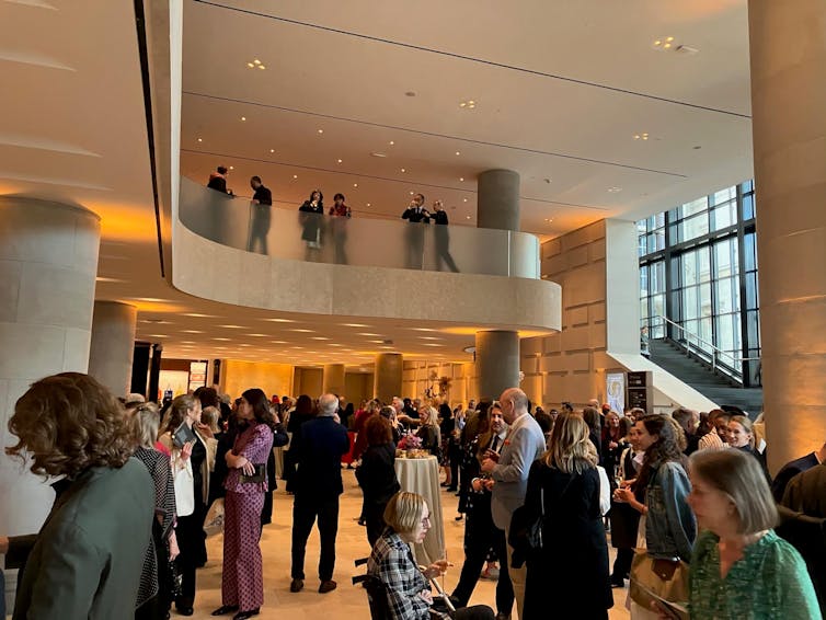 People inside a gallery