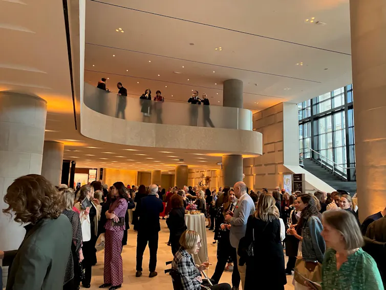People inside a gallery