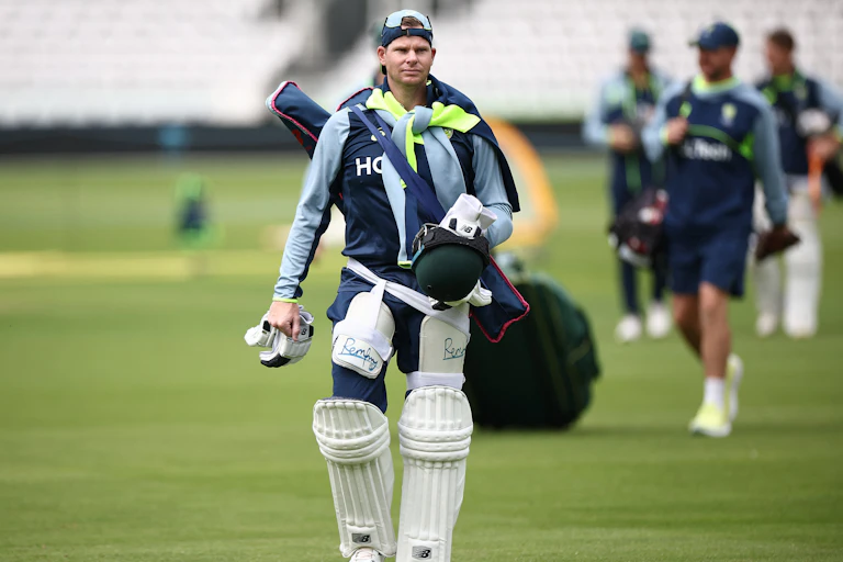 Steve Smith leaves a training session at Lord's before the World Test Championship final.