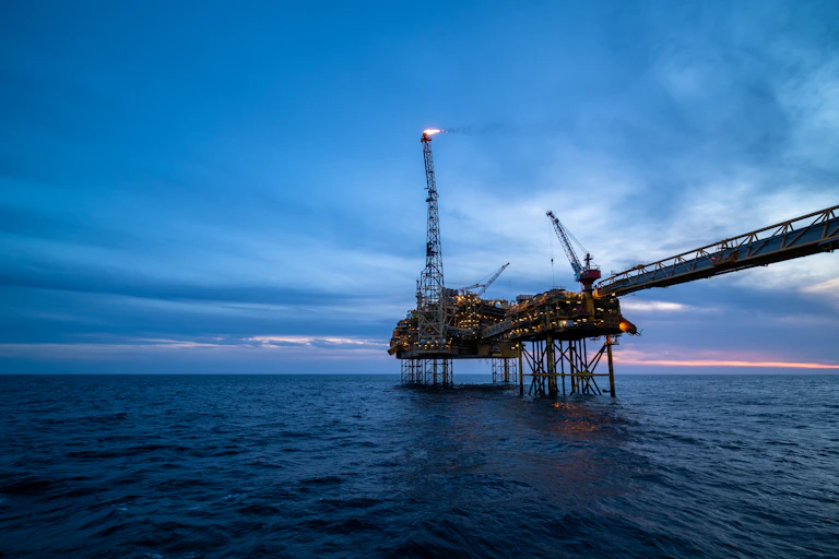 Oil platform in the sea