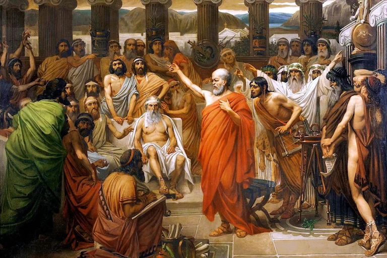 Socrates Addresses the Athenians by Belgian artist Louis Joseph Lebrun