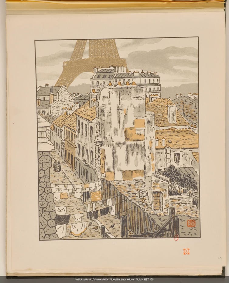 Hokusai painter used to be icon in France prior to he used to be identified in Japan 9 Henry Riviere, 36 views of Eiffel Tower, Rue Beethoven