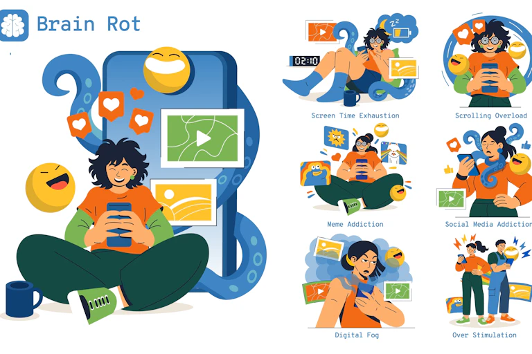 brain rot, dampak media sosial, media sosial dan anak-anak, efek teknologi