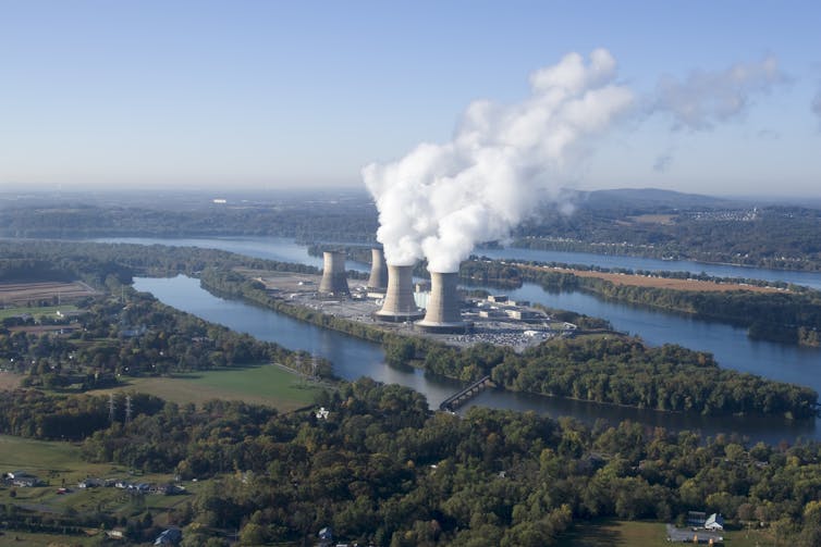 Aerial view of power plants