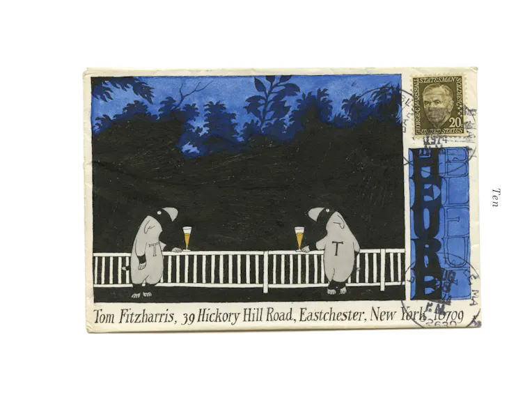 Two dogs standing at a balcony with their drinks resting on the balcony, gazing off into the early evening.