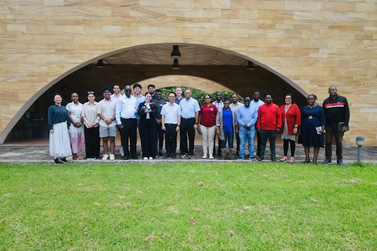 people posing for a group photo