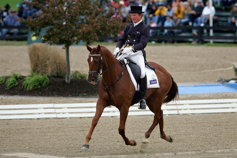 Heath Ryan atop Flame competes in the dressage at the Kentucky Horse Park in 2007.
