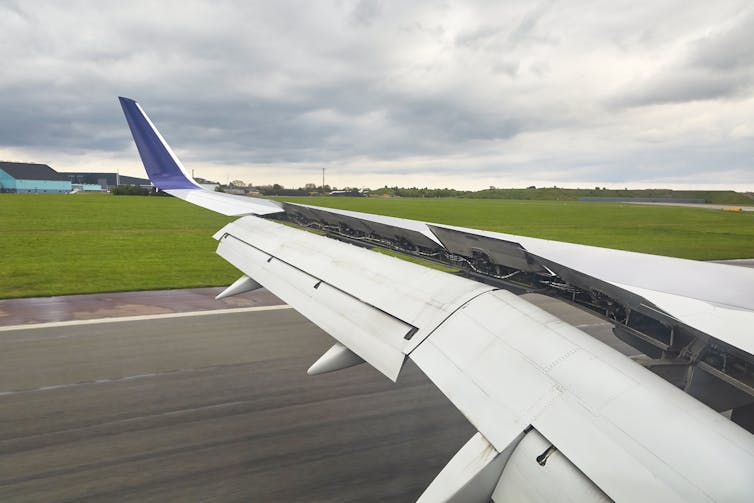 Flaps on plane wing