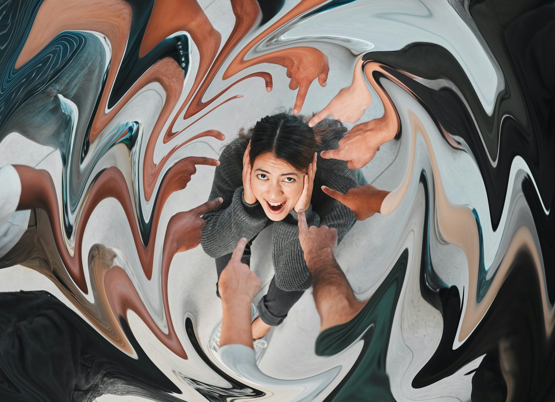 Une illustration représente les délires et hallucinations qui caractérisent la schizophrénie.