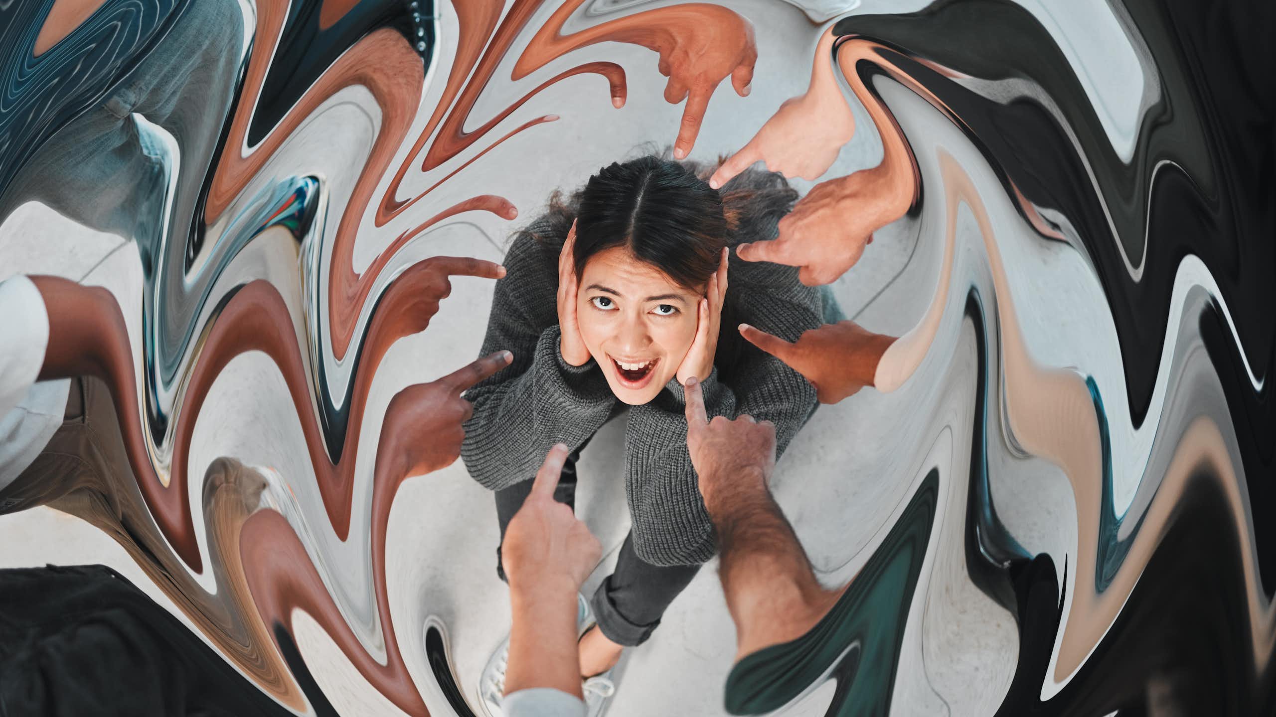 Une illustration représente les délires et hallucinations qui caractérisent la schizophrénie.