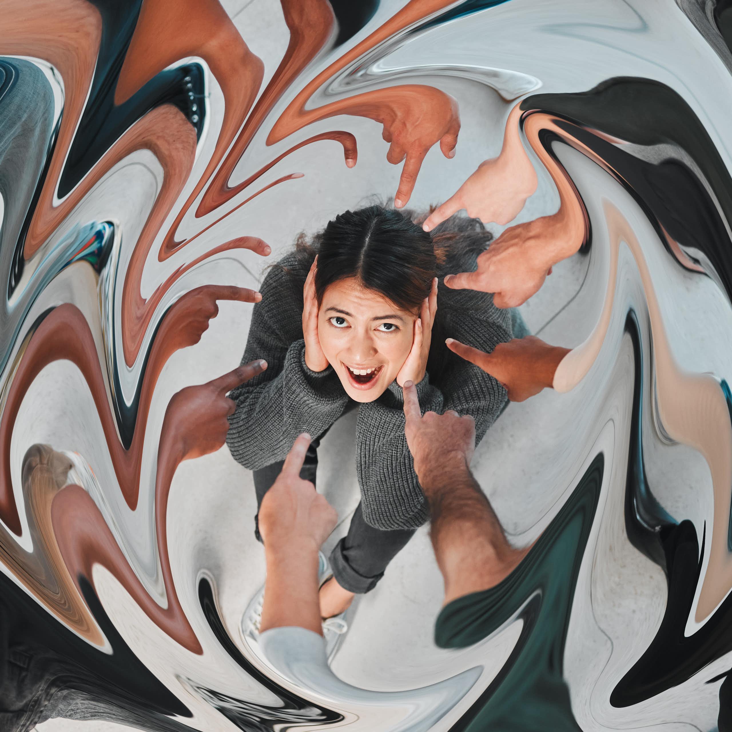 Une illustration représente les délires et hallucinations qui caractérisent la schizophrénie.