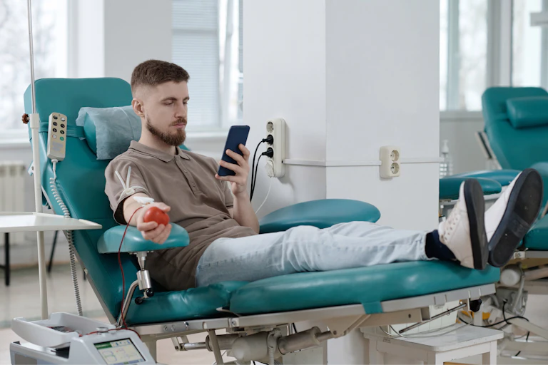 Man donates blood