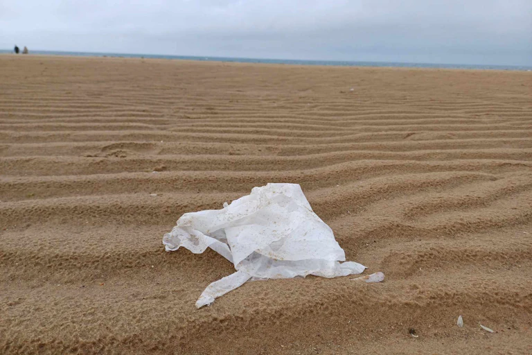 white wet wipes on beach