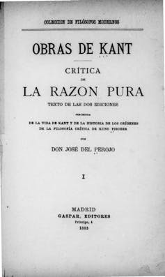 Neocontial echoes in Spain Recovery 1 Cover criticism with a pure reason in Spanish.