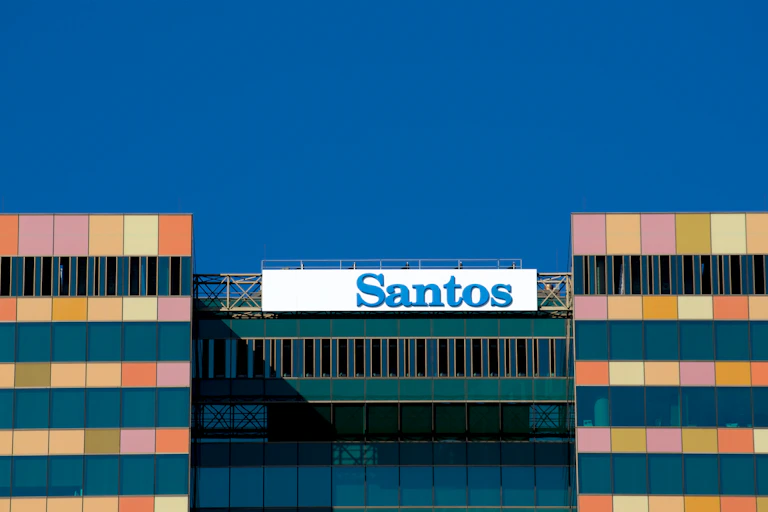 Signage on the Santos Place building in Brisbane, Australia