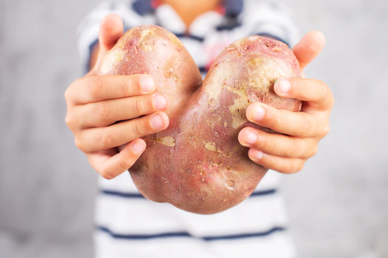 A large, misshapen sweet potato.