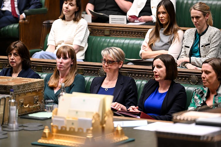 Angela Rayner, Yvette Cooper and other ministers sitting on the front bench in the House of Commons