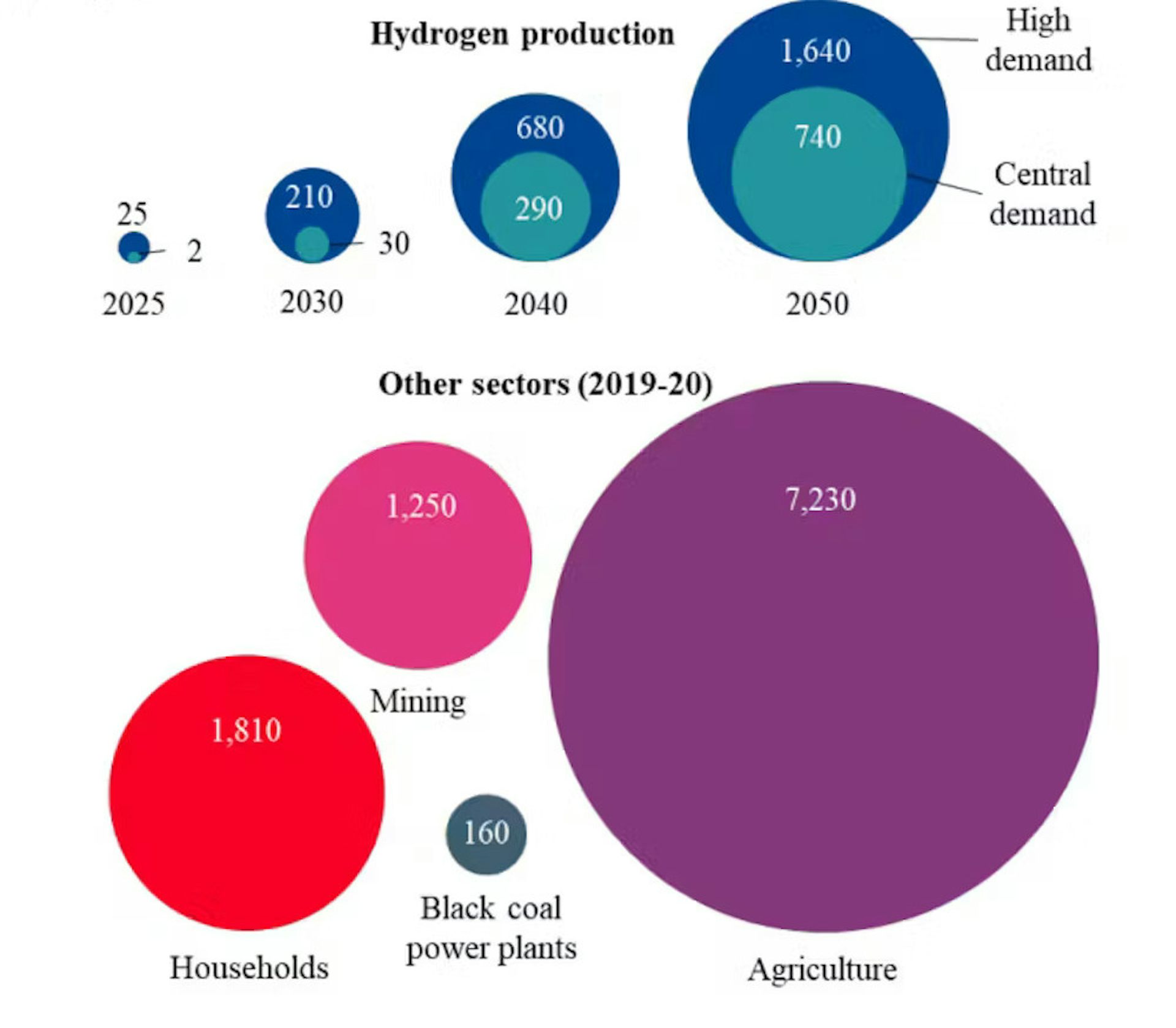 figure showing water use for Australian government's hydrogen strategy
