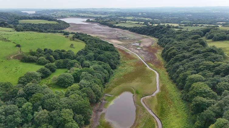 Dry reserviour, aerial shot