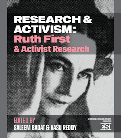 A book cover with a black and white image of a woman resting her head in her hands.