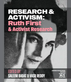 A book cover with a black and white image of a woman resting her head in her hands.