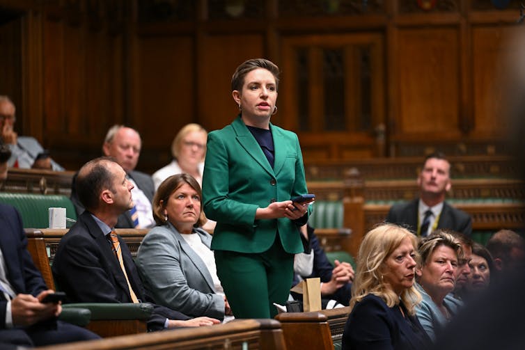 Carla Denyer standing in the House of Commons.