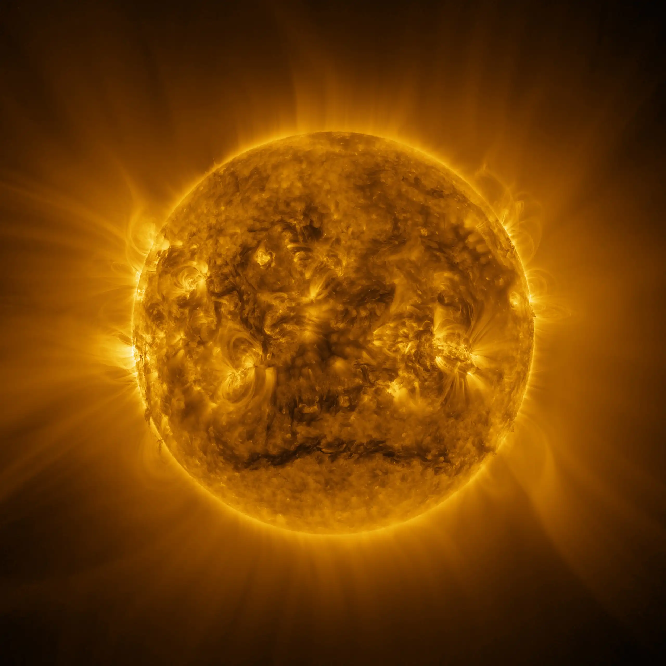 Image en UV de l'atmosphère du Soleil.