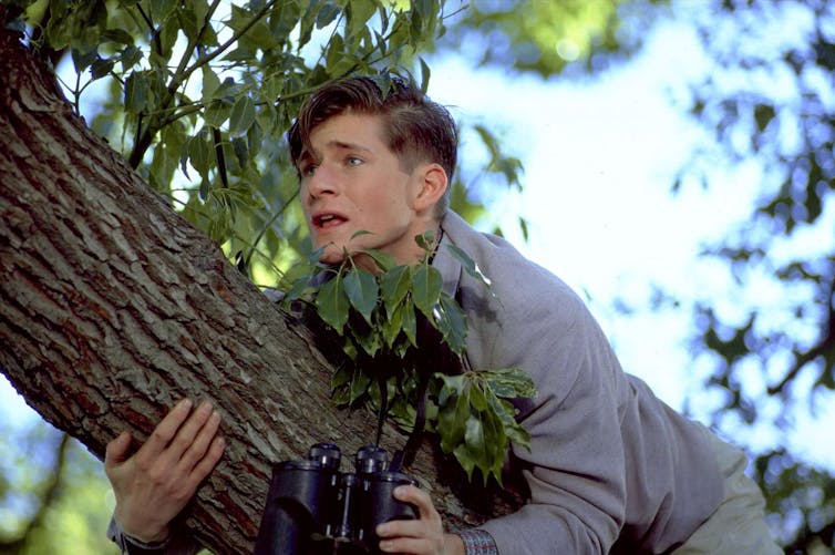 Crispin Glover in a tree