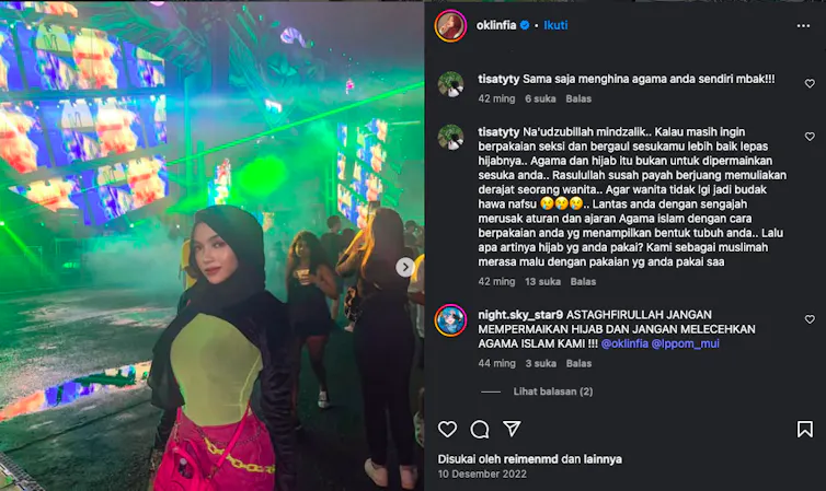 visual jilboob dan komentar netizen tentang penyimpangan dari norma kesopanan Islam