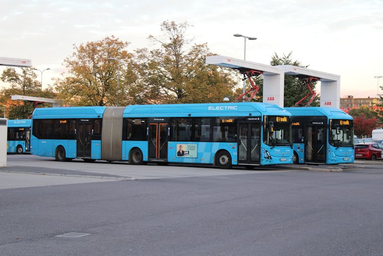 two electric buses in gothenburg, sweden