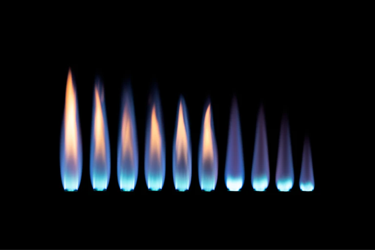 gas flame going lower.