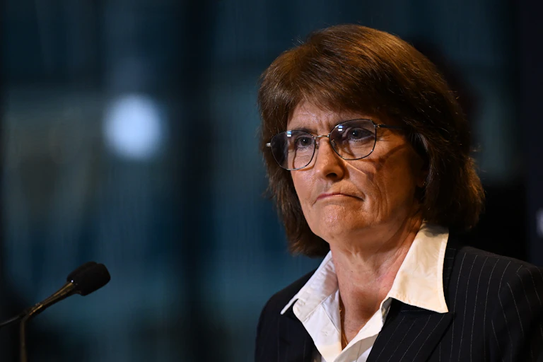 Reserve Bank of Australia (RBA) Governor Michele Bullock speaks to media during a press conference in Sydney, Tuesday, May 20, 2025