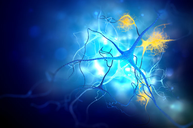 Illustration en 3D de neurones endommagés par la maladie d’Alzheimer