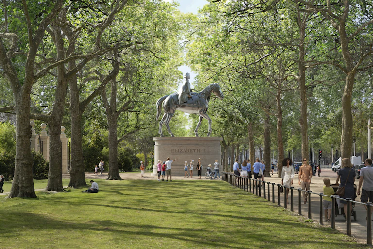 Statue of Queen Elizabeth on a horse