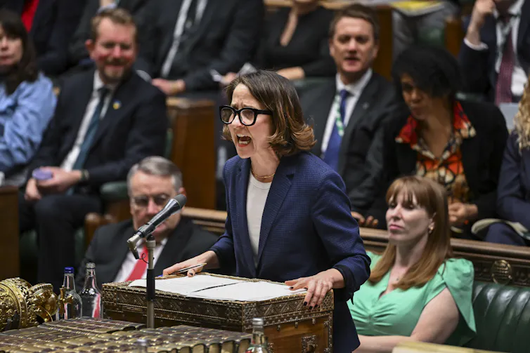 Liz Kendall speaking in parliament.