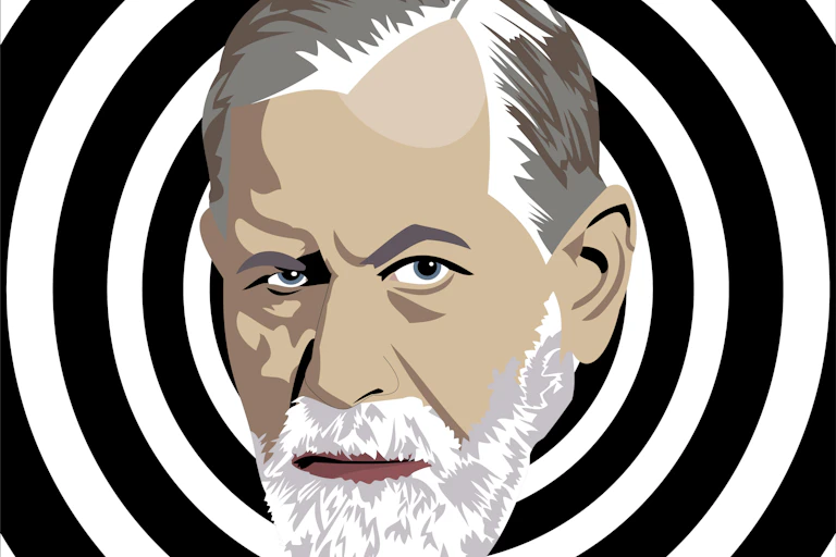 Retrato con estilo moderno de un hombre con barba blanca