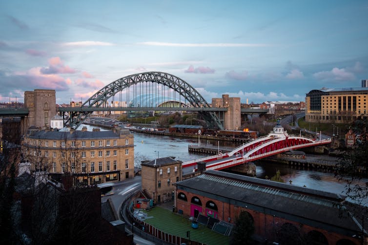The quayside in Newcastle-upon-Tyne.